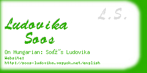 ludovika soos business card